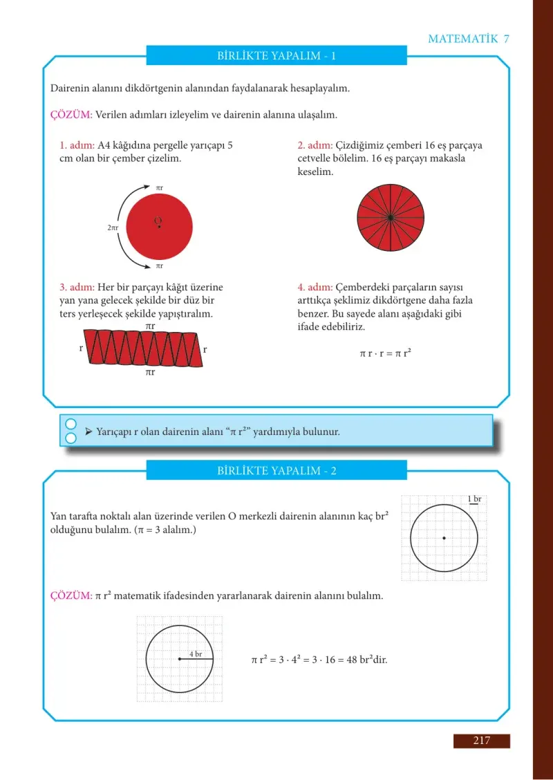 7. Sınıf Matematik Ders Kitabı Cevapları Meb Yayınları Sayfa 217