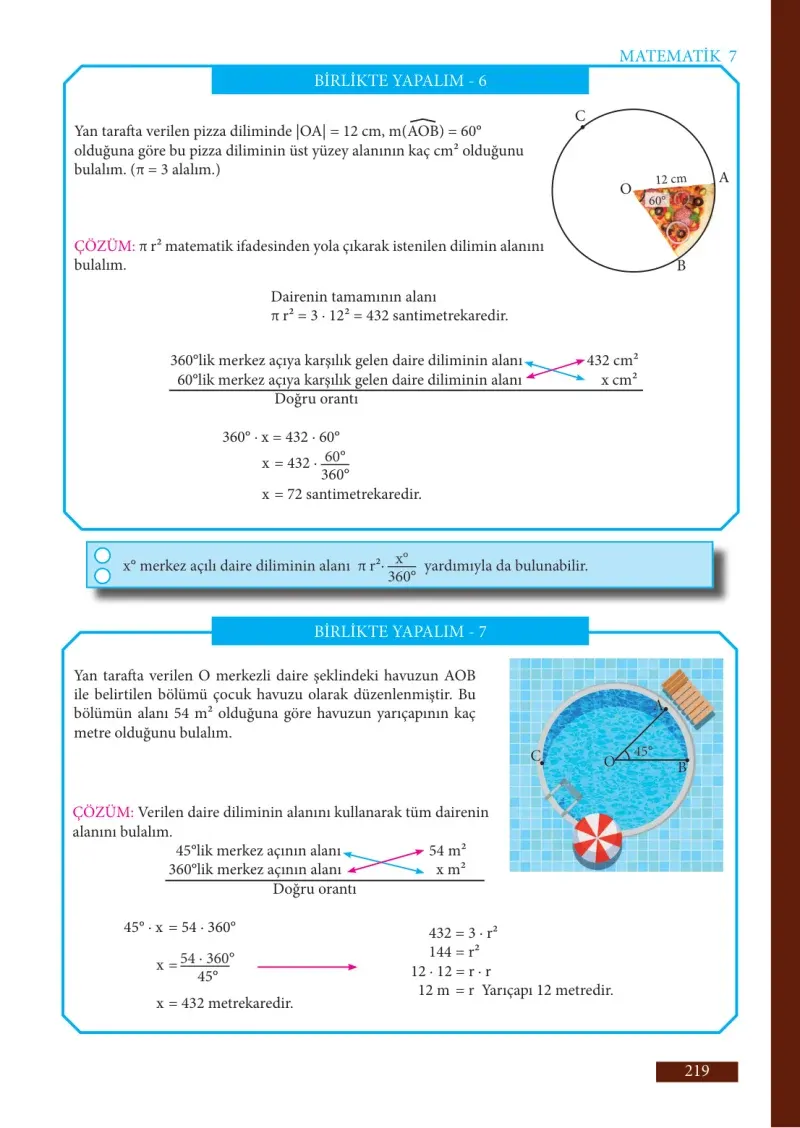 7. Sınıf Matematik Ders Kitabı Cevapları Meb Yayınları Sayfa 219