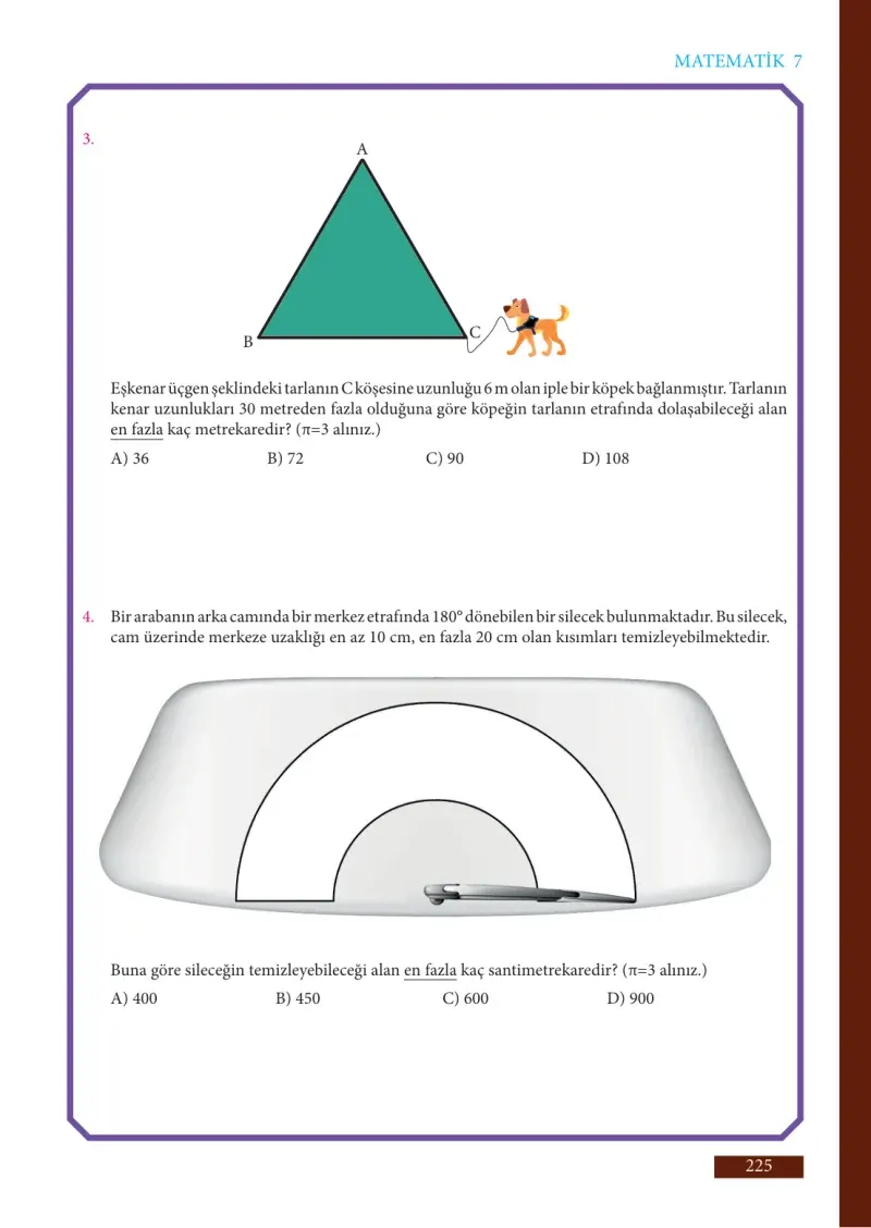 7. Sınıf Matematik Ders Kitabı Cevapları Meb Yayınları Sayfa 225