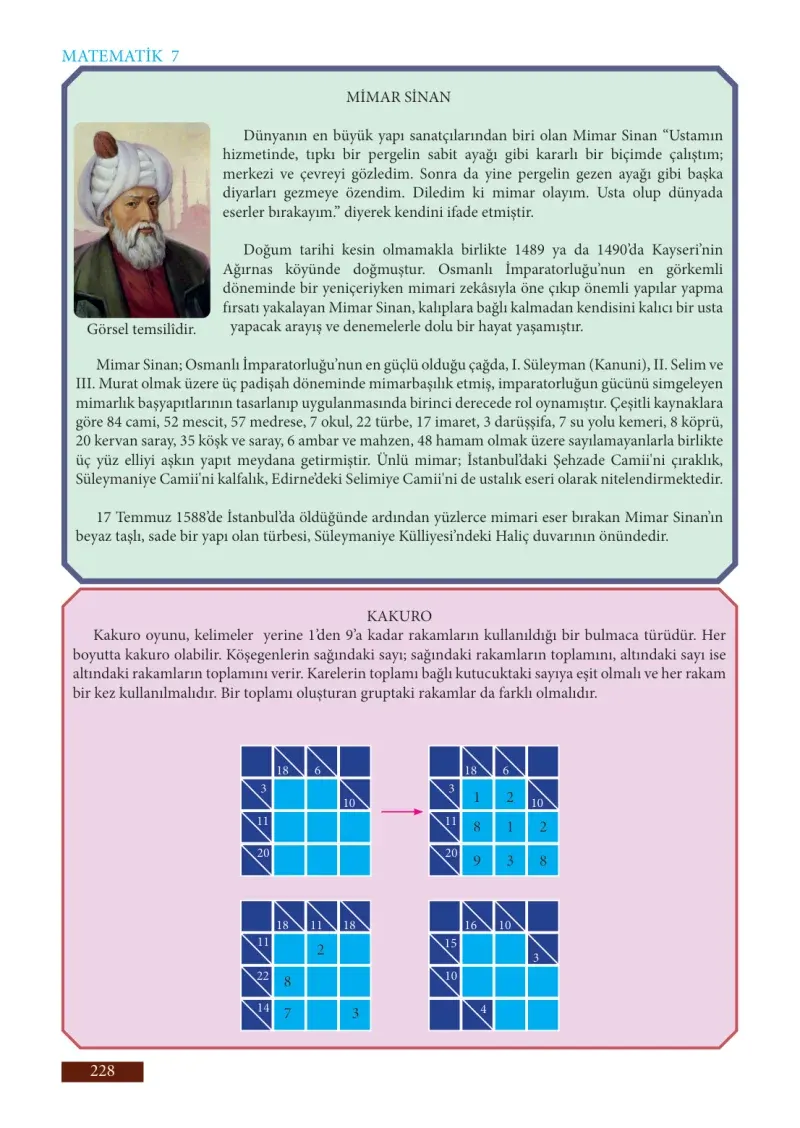 7. Sınıf Matematik Ders Kitabı Cevapları Meb Yayınları Sayfa 228