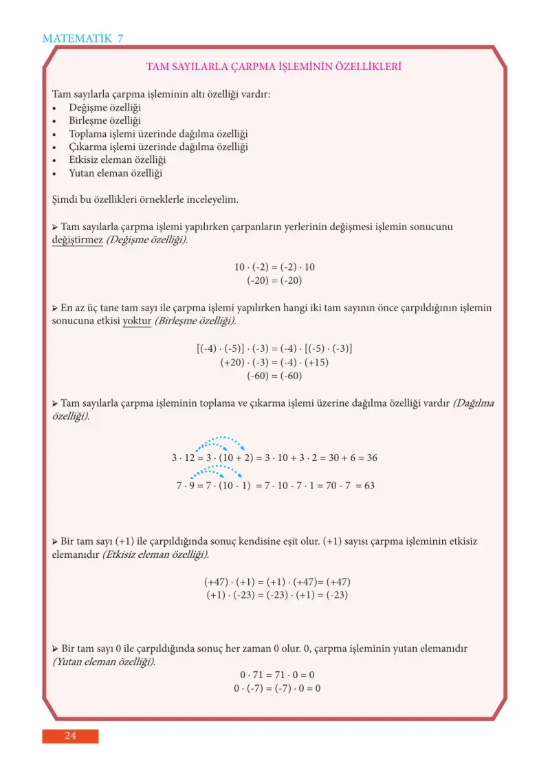 7. Sınıf Matematik Ders Kitabı Cevapları Meb Yayınları Sayfa 24