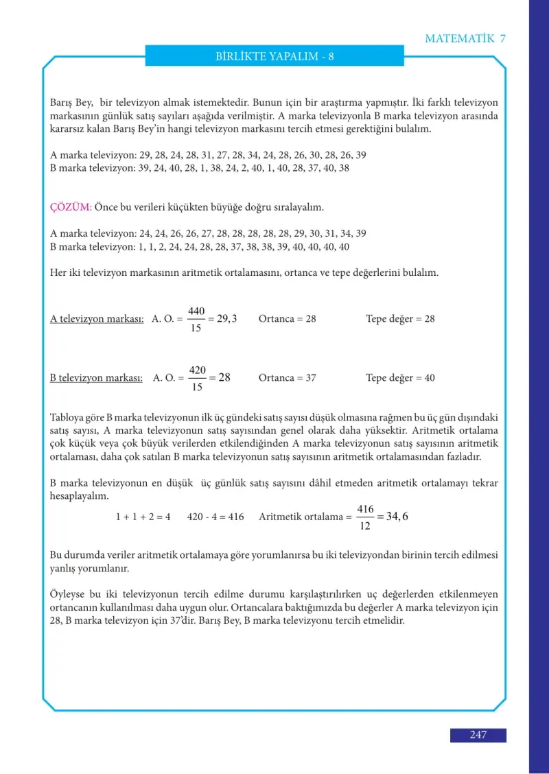 7. Sınıf Matematik Ders Kitabı Cevapları Meb Yayınları Sayfa 247