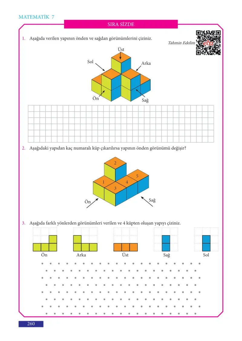 7. Sınıf Matematik Ders Kitabı Cevapları Meb Yayınları Sayfa 260