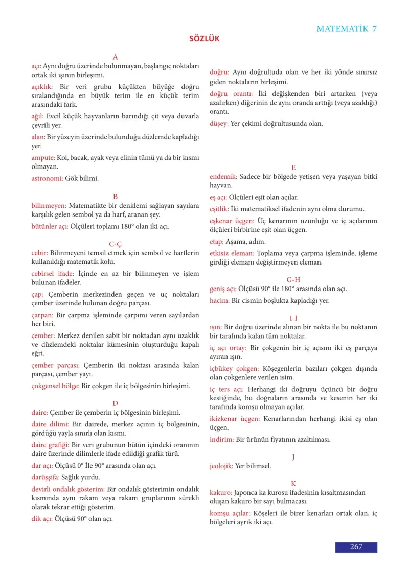 7. Sınıf Matematik Ders Kitabı Cevapları Meb Yayınları Sayfa 267