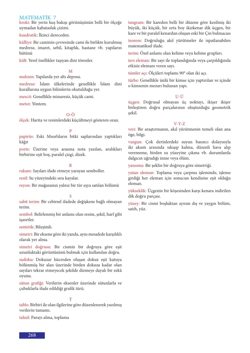 7. Sınıf Matematik Ders Kitabı Cevapları Meb Yayınları Sayfa 268
