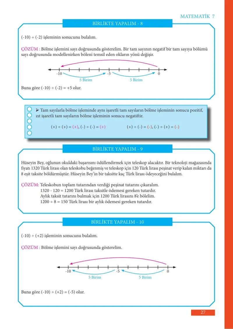 7. Sınıf Matematik Ders Kitabı Cevapları Meb Yayınları Sayfa 27
