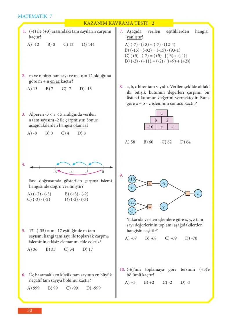7. Sınıf Matematik Ders Kitabı Cevapları Meb Yayınları Sayfa 30