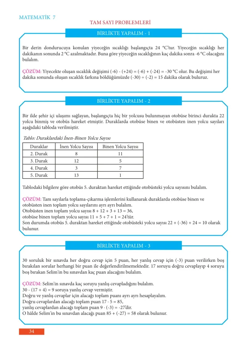 7. Sınıf Matematik Ders Kitabı Cevapları Meb Yayınları Sayfa 34