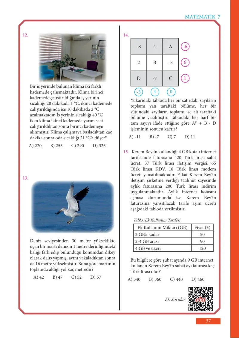 7. Sınıf Matematik Ders Kitabı Cevapları Meb Yayınları Sayfa 37