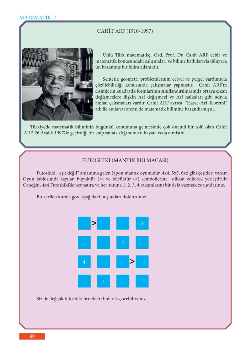 7. Sınıf Matematik Ders Kitabı Cevapları Meb Yayınları Sayfa 40