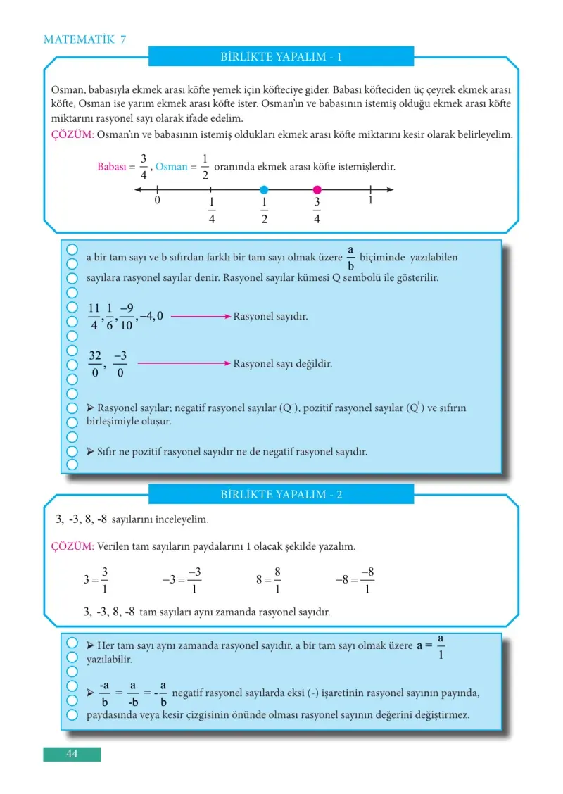 7. Sınıf Matematik Ders Kitabı Cevapları Meb Yayınları Sayfa 44