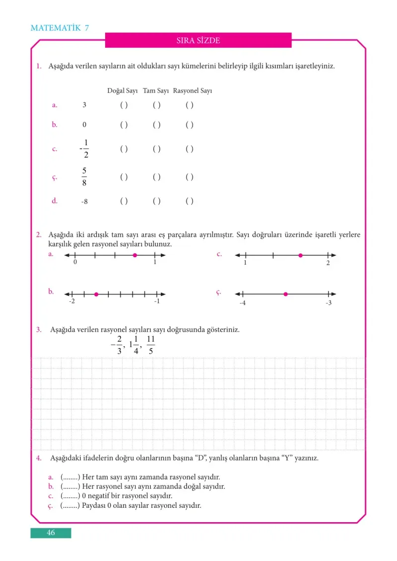 7. Sınıf Matematik Ders Kitabı Cevapları Meb Yayınları Sayfa 46
