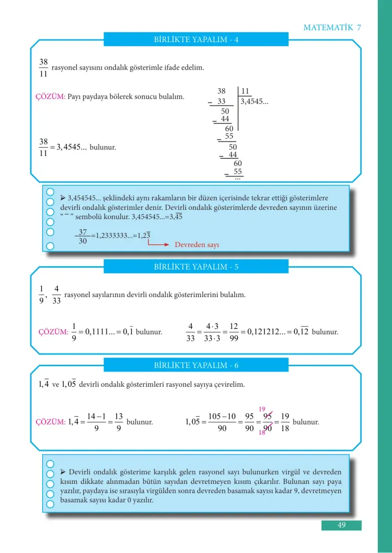7. Sınıf Matematik Ders Kitabı Cevapları Meb Yayınları Sayfa 49