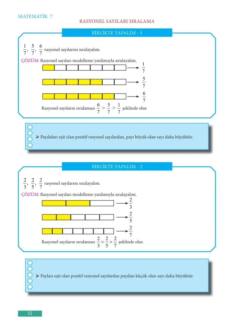 7. Sınıf Matematik Ders Kitabı Cevapları Meb Yayınları Sayfa 52