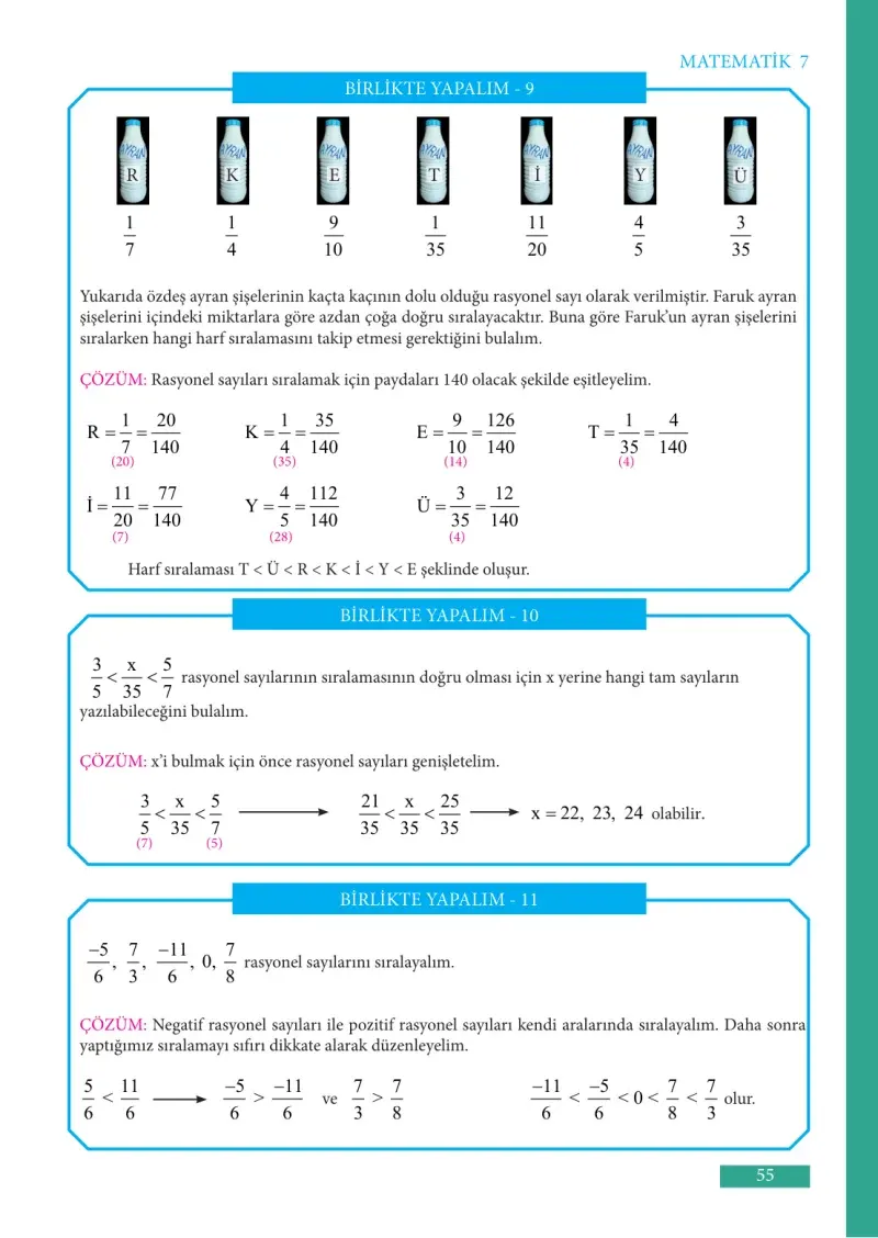 7. Sınıf Matematik Ders Kitabı Cevapları Meb Yayınları Sayfa 55
