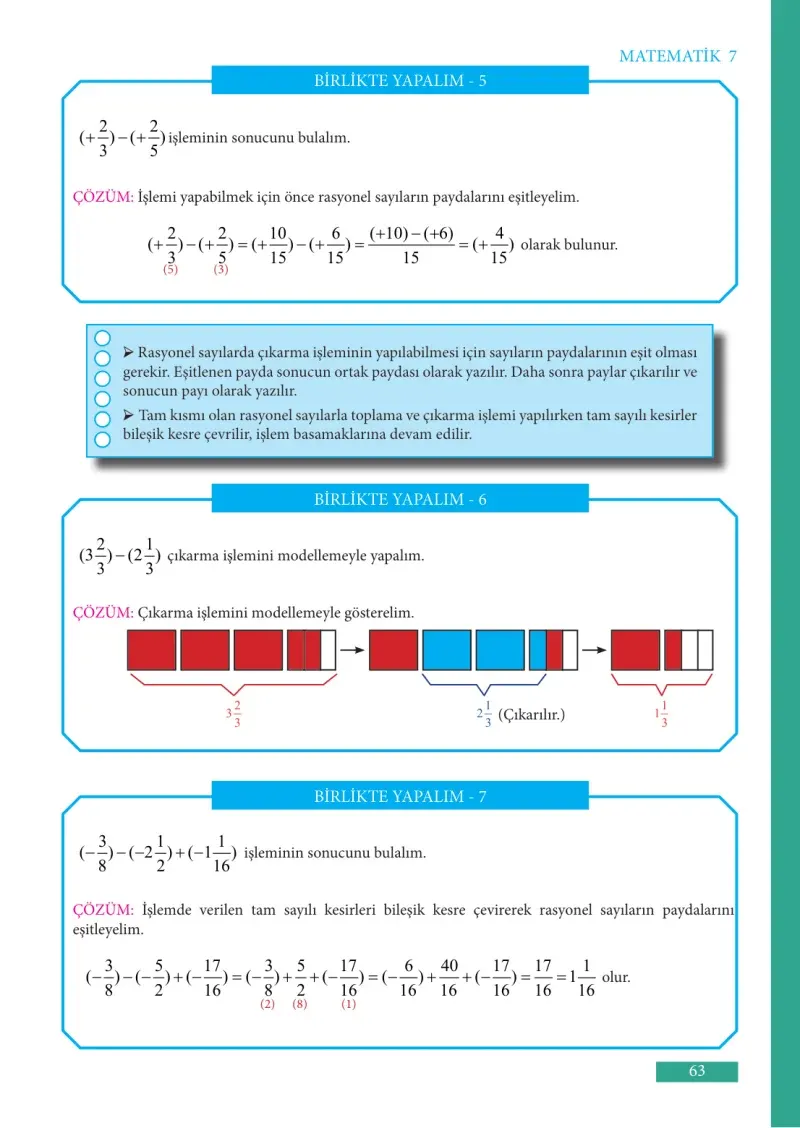 7. Sınıf Matematik Ders Kitabı Cevapları Meb Yayınları Sayfa 63