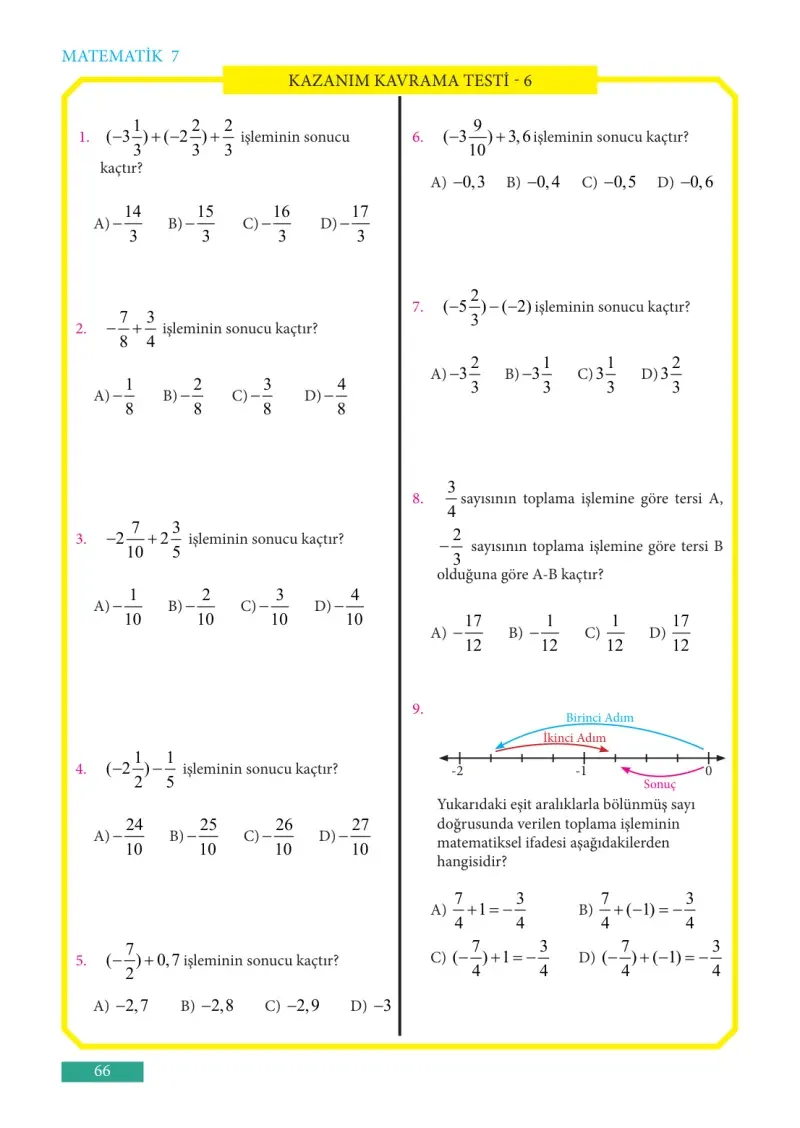 7. Sınıf Matematik Ders Kitabı Cevapları Meb Yayınları Sayfa 66