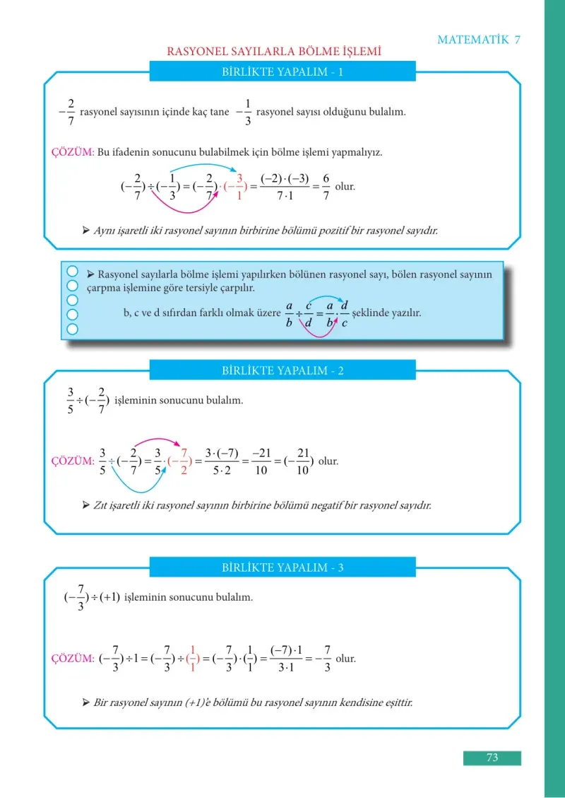 7. Sınıf Matematik Ders Kitabı Cevapları Meb Yayınları Sayfa 73