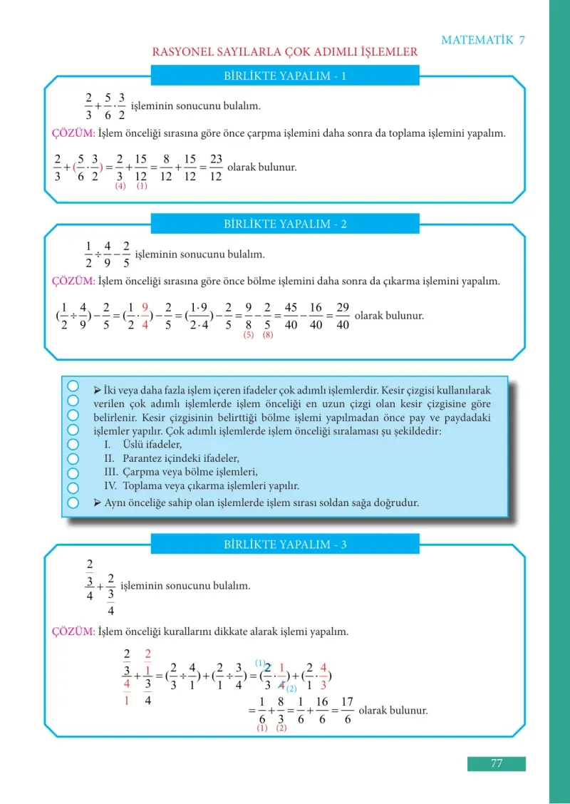 7. Sınıf Matematik Ders Kitabı Cevapları Meb Yayınları Sayfa 77