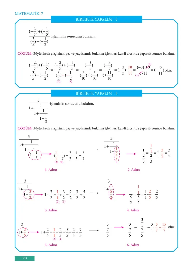 7. Sınıf Matematik Ders Kitabı Cevapları Meb Yayınları Sayfa 78