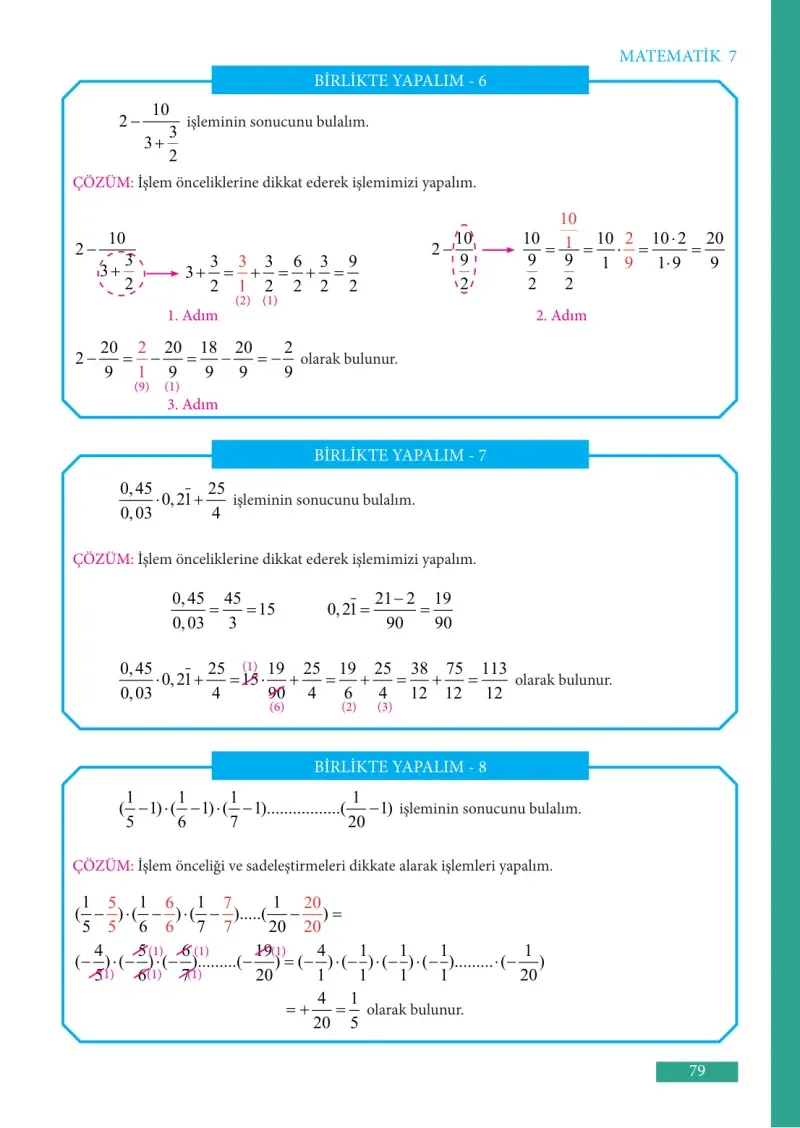 7. Sınıf Matematik Ders Kitabı Cevapları Meb Yayınları Sayfa 79