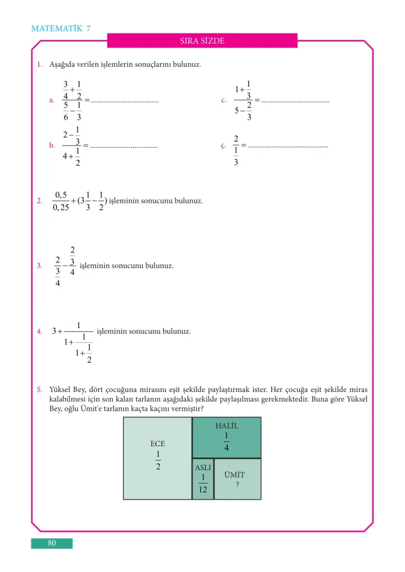 7. Sınıf Matematik Ders Kitabı Cevapları Meb Yayınları Sayfa 80
