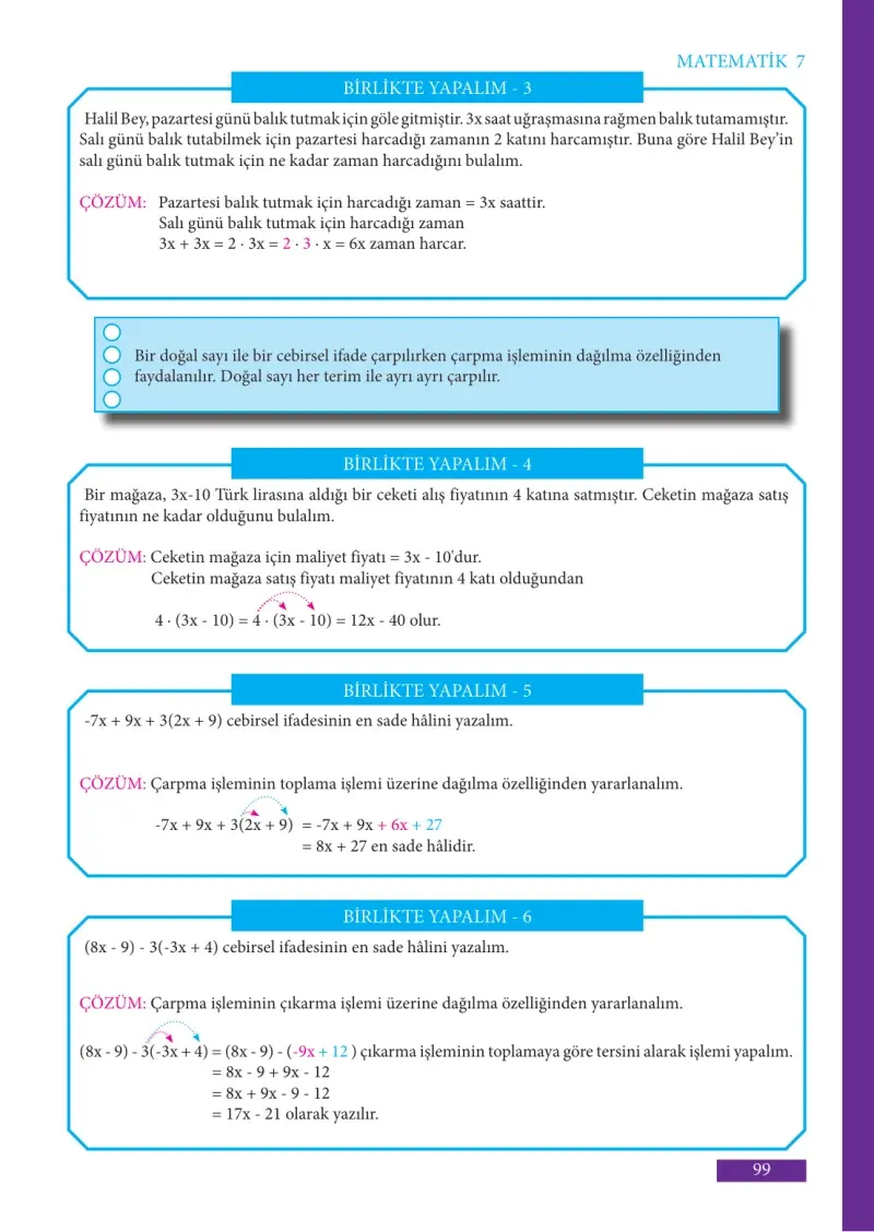7. Sınıf Matematik Ders Kitabı Cevapları Meb Yayınları Sayfa 99
