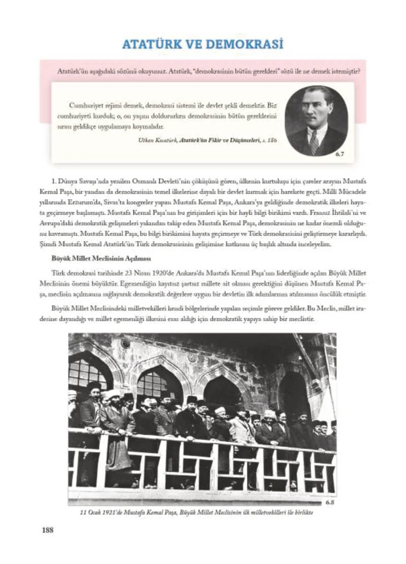 7. Sınıf Sosyal Bilgiler Ders Kitabı Cevapları Ekoyay Yayınları Sayfa 188