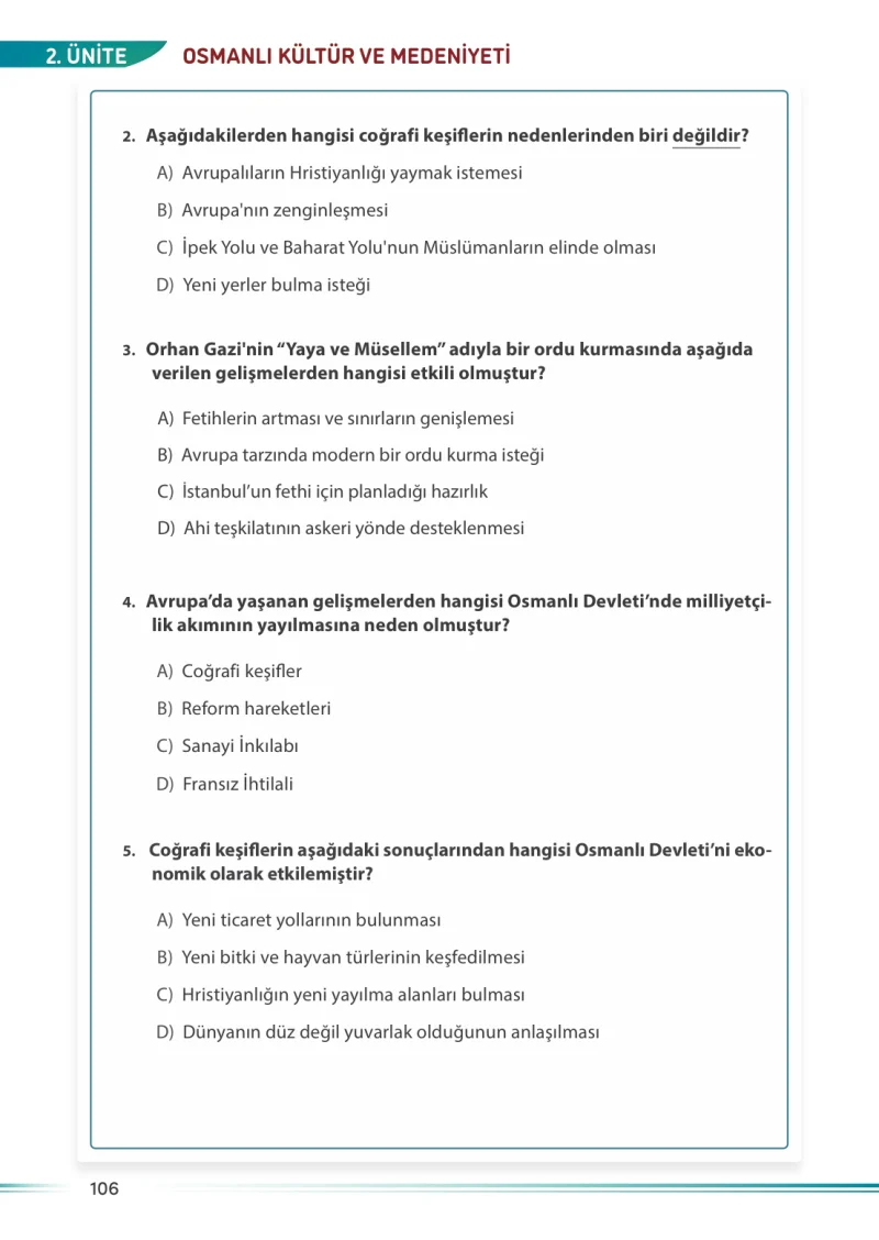 7. Sınıf Sosyal Bilgiler Ders Kitabı Cevapları Meb Yayınları Sayfa 106