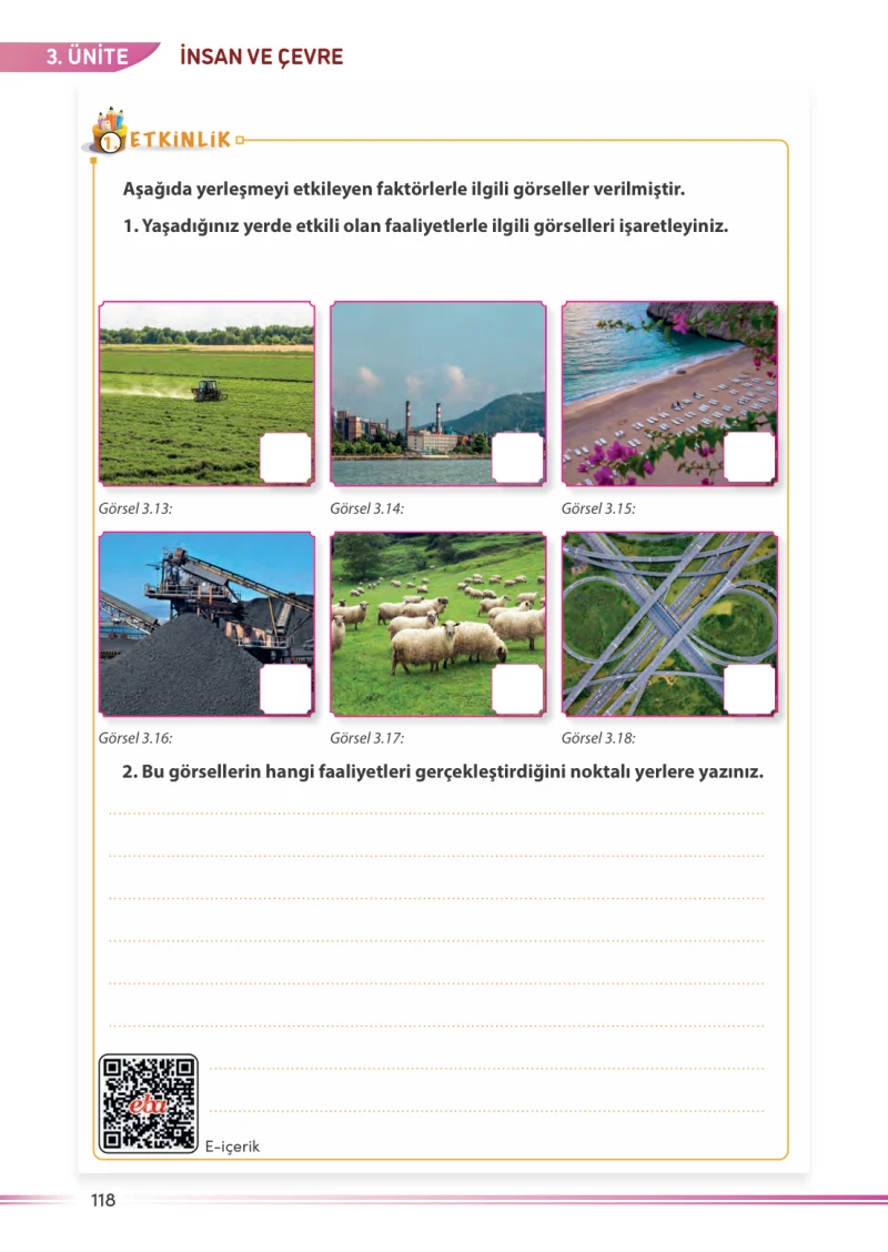 7. Sınıf Sosyal Bilgiler Ders Kitabı Cevapları Meb Yayınları Sayfa 118