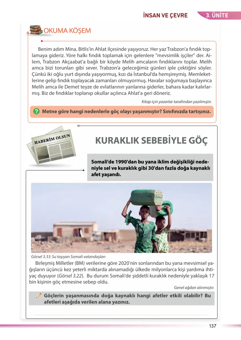 7. Sınıf Sosyal Bilgiler Ders Kitabı Cevapları Meb Yayınları Sayfa 137
