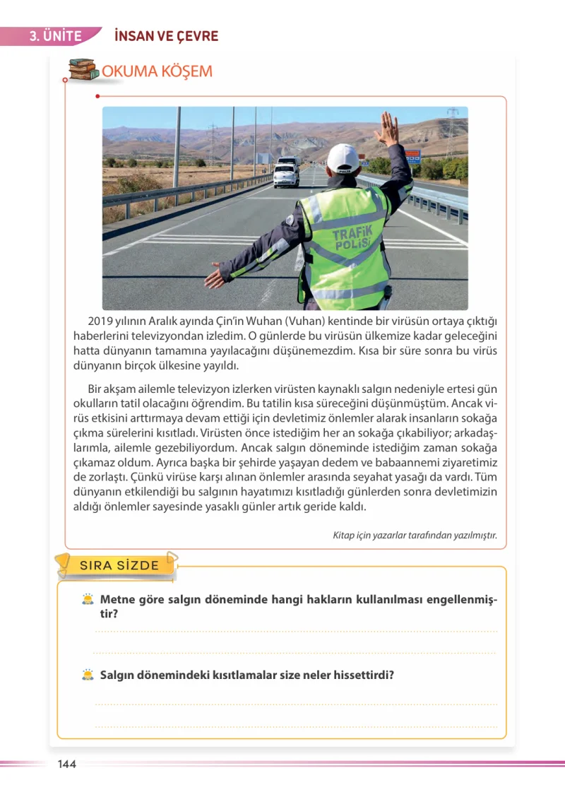 7. Sınıf Sosyal Bilgiler Ders Kitabı Cevapları Meb Yayınları Sayfa 144