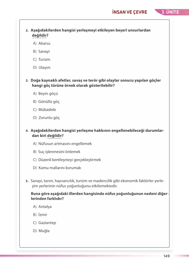 7. Sınıf Sosyal Bilgiler Ders Kitabı Cevapları Meb Yayınları Sayfa 149