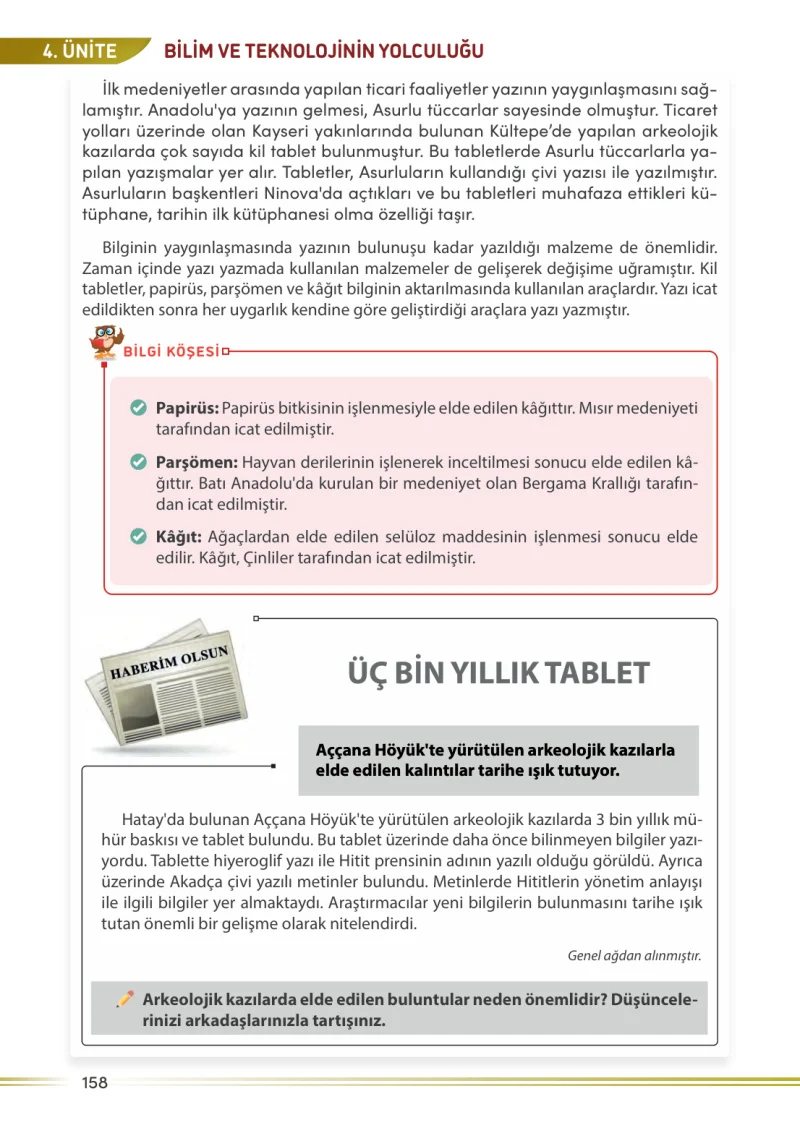 7. Sınıf Sosyal Bilgiler Ders Kitabı Cevapları Meb Yayınları Sayfa 158