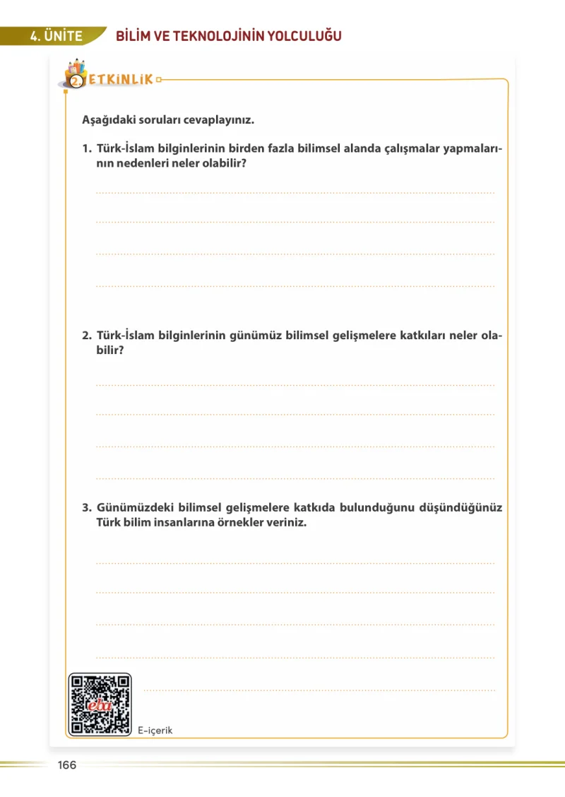7. Sınıf Sosyal Bilgiler Ders Kitabı Cevapları Meb Yayınları Sayfa 166