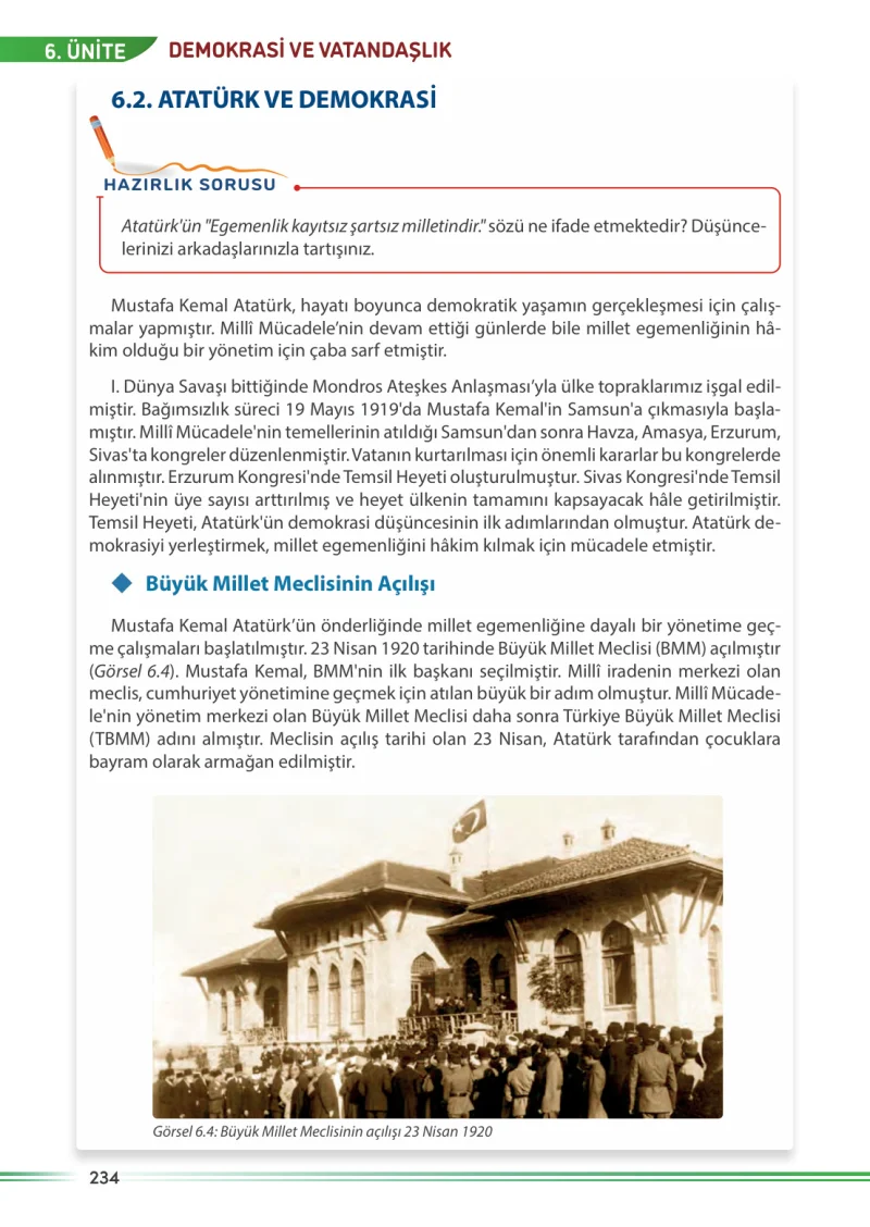 7. Sınıf Sosyal Bilgiler Ders Kitabı Cevapları Meb Yayınları Sayfa 234