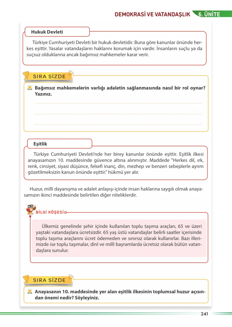7. Sınıf Sosyal Bilgiler Ders Kitabı Cevapları Meb Yayınları Sayfa 241