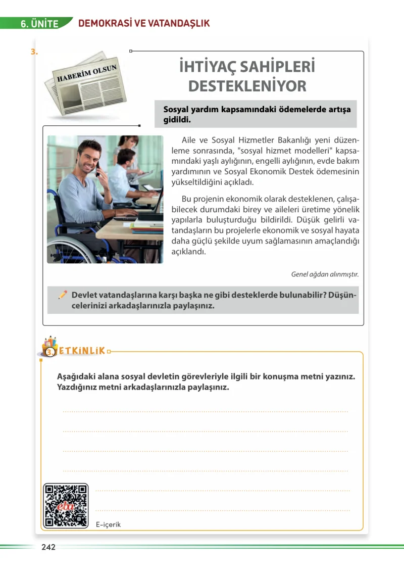 7. Sınıf Sosyal Bilgiler Ders Kitabı Cevapları Meb Yayınları Sayfa 242