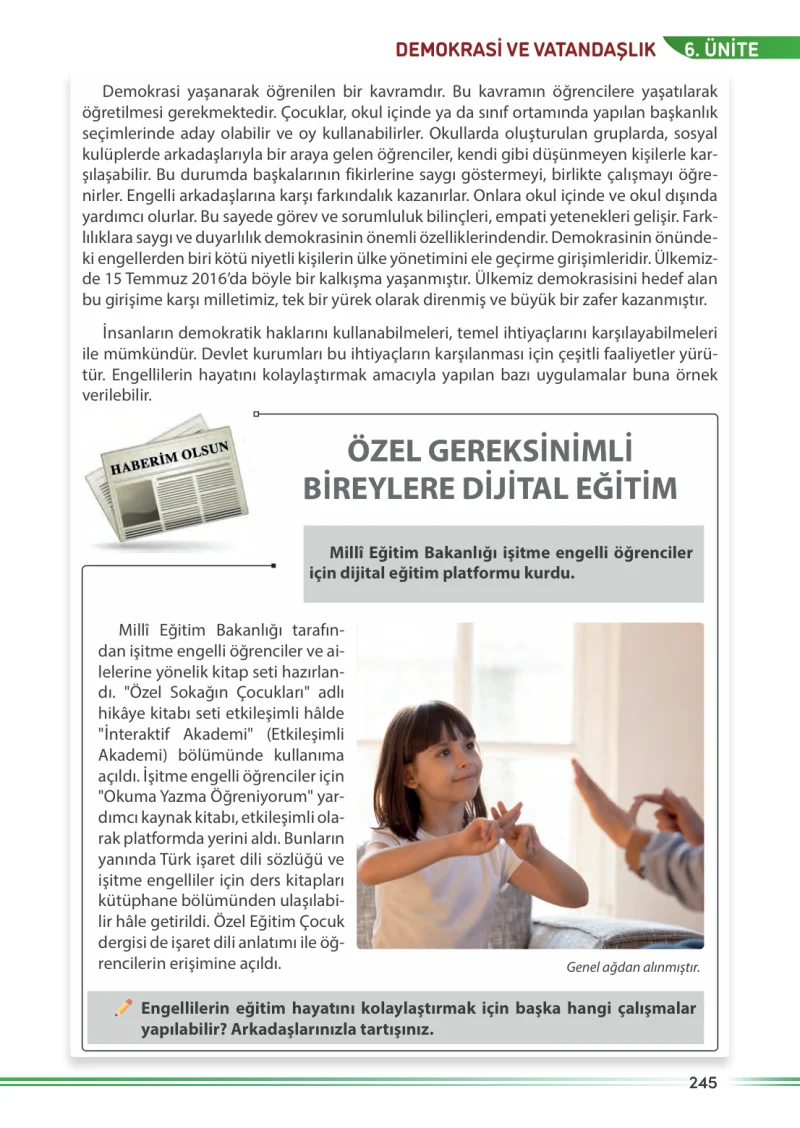 7. Sınıf Sosyal Bilgiler Ders Kitabı Cevapları Meb Yayınları Sayfa 245