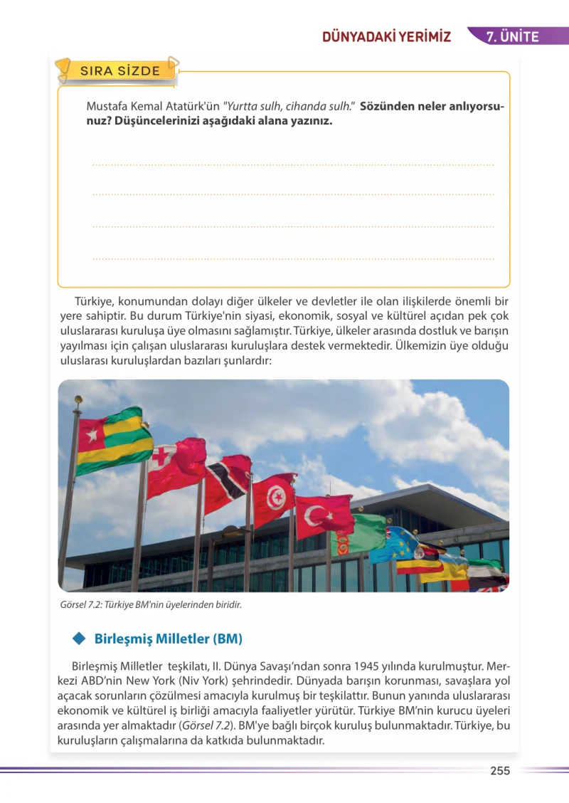 7. Sınıf Sosyal Bilgiler Ders Kitabı Cevapları Meb Yayınları Sayfa 255