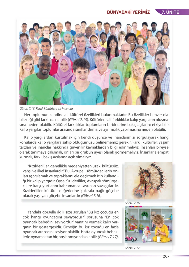 7. Sınıf Sosyal Bilgiler Ders Kitabı Cevapları Meb Yayınları Sayfa 267