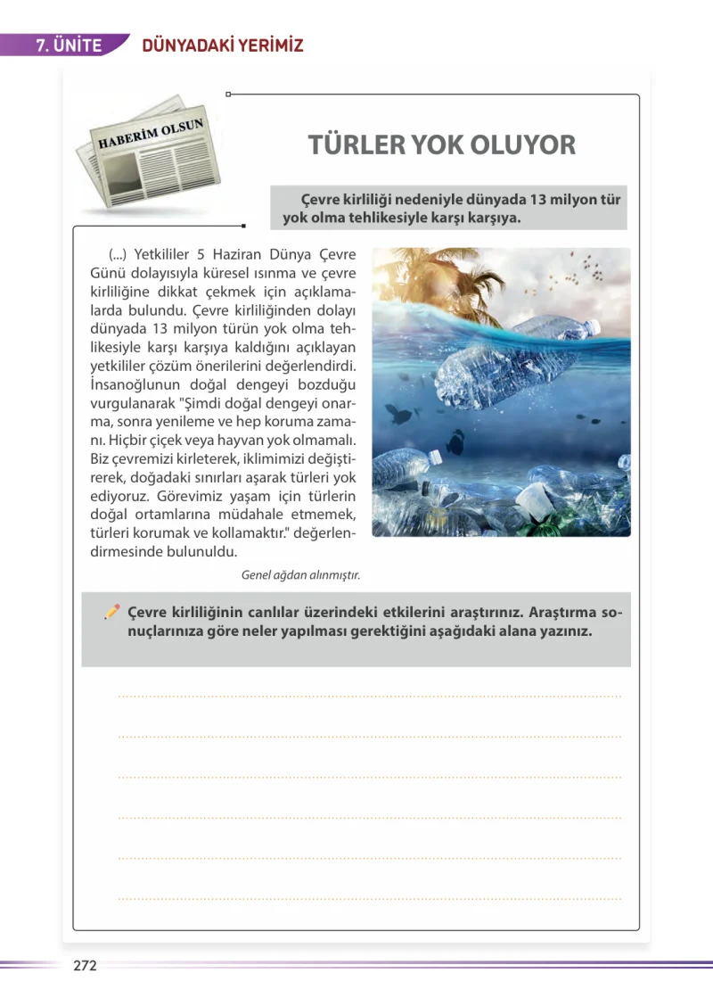 7. Sınıf Sosyal Bilgiler Ders Kitabı Cevapları Meb Yayınları Sayfa 272
