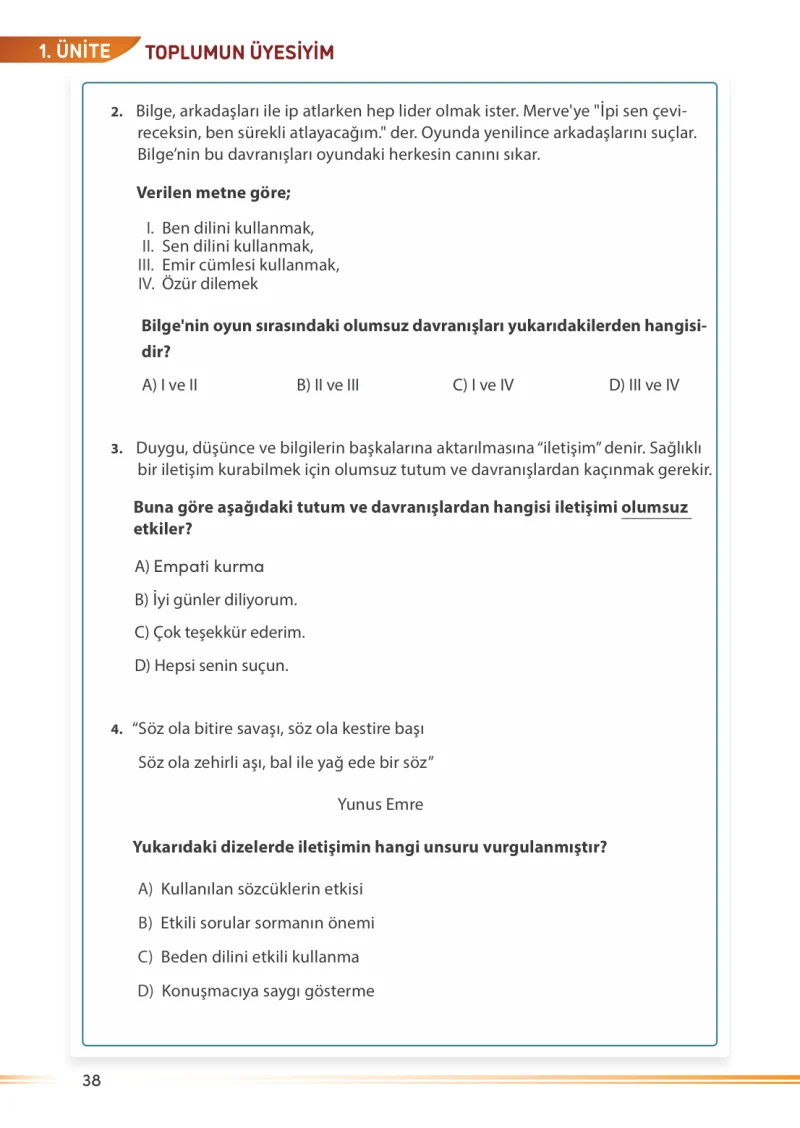 7. Sınıf Sosyal Bilgiler Ders Kitabı Cevapları Meb Yayınları Sayfa 38
