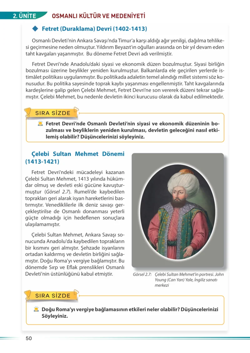 7. Sınıf Sosyal Bilgiler Ders Kitabı Cevapları Meb Yayınları Sayfa 50
