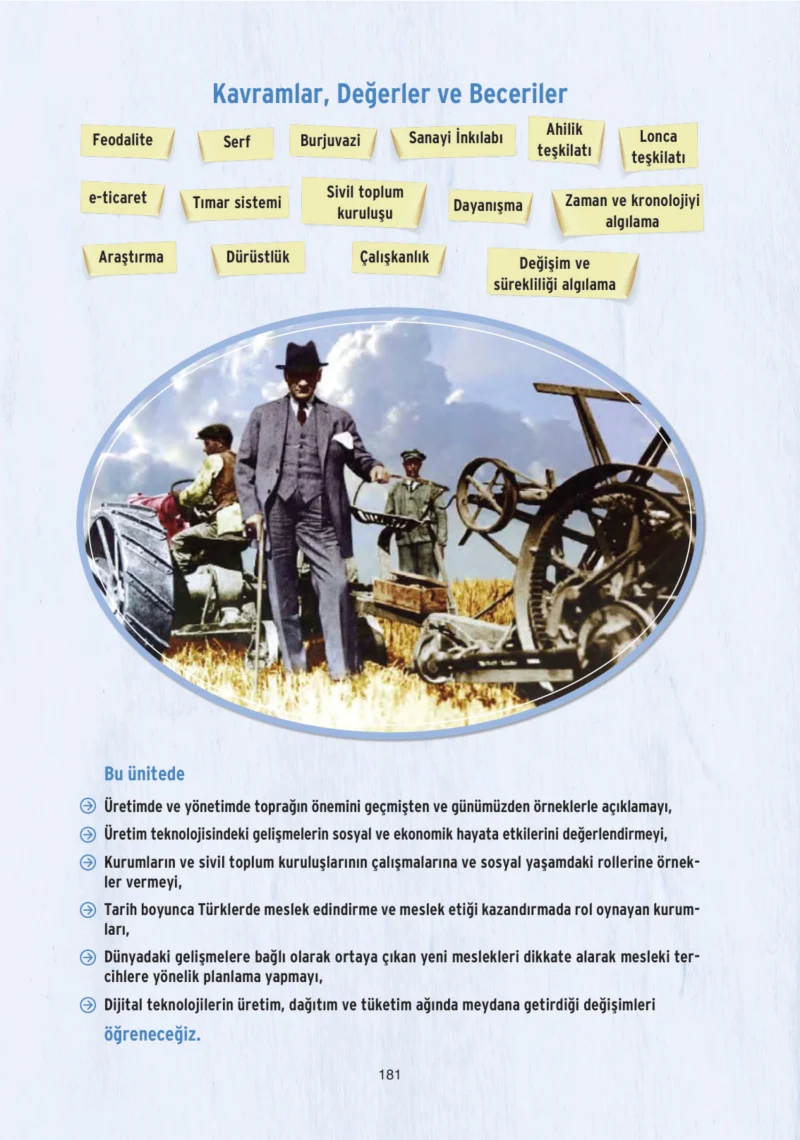 7. Sınıf Sosyal Bilgiler Ders Kitabı Cevapları Yıldırım Yayınları Sayfa 181