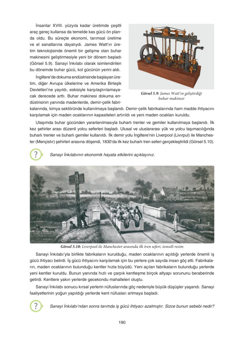 7. Sınıf Sosyal Bilgiler Ders Kitabı Cevapları Yıldırım Yayınları Sayfa 190