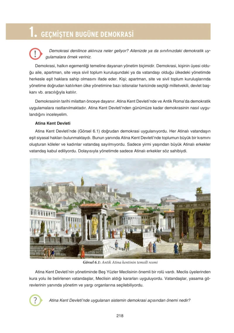 7. Sınıf Sosyal Bilgiler Ders Kitabı Cevapları Yıldırım Yayınları Sayfa 218