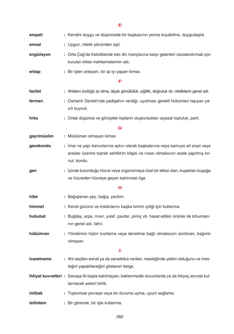 7. Sınıf Sosyal Bilgiler Ders Kitabı Cevapları Yıldırım Yayınları Sayfa 282