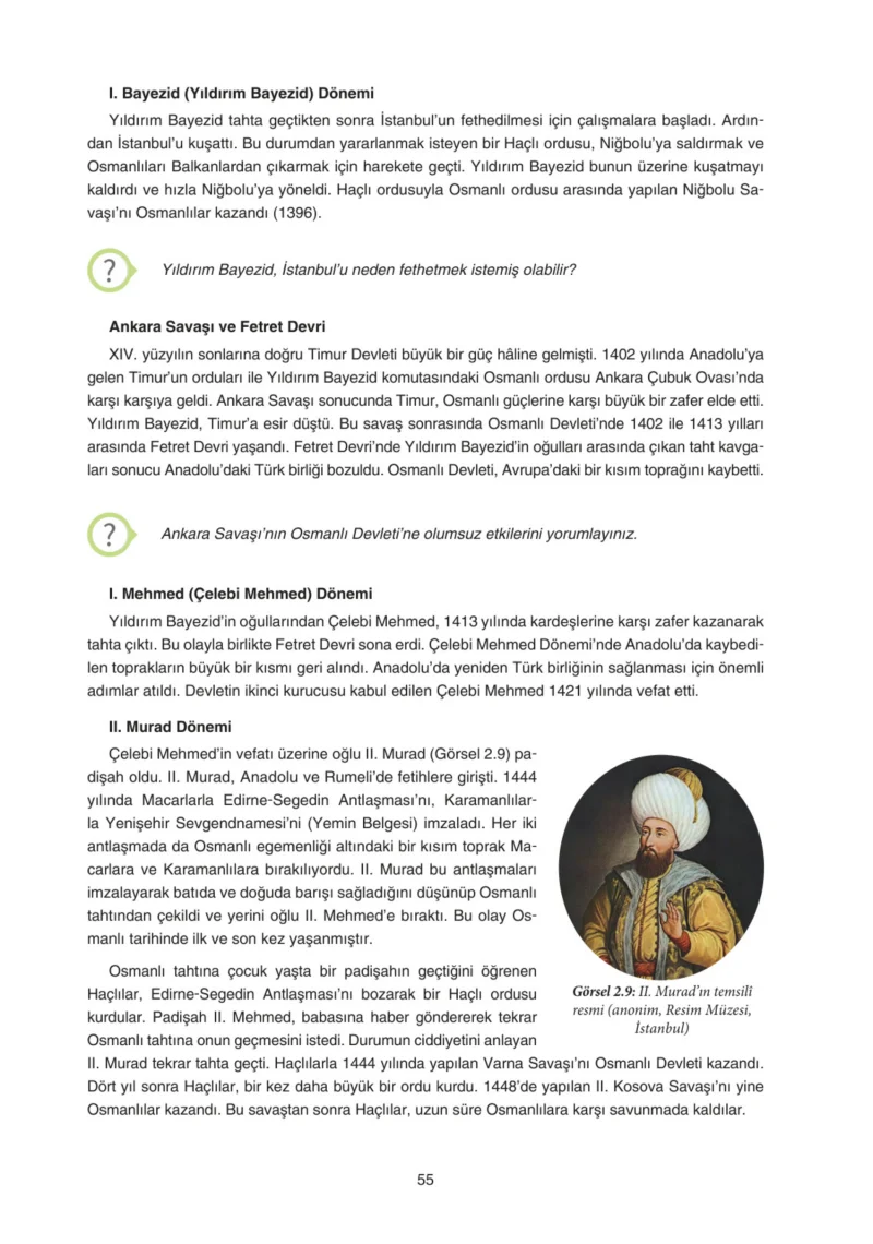 7. Sınıf Sosyal Bilgiler Ders Kitabı Cevapları Yıldırım Yayınları Sayfa 55