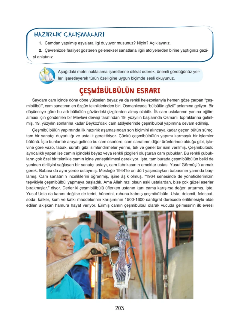 7. Sınıf Türkçe Ders Kitabı Cevapları Dörtel Yayınları Sayfa 203